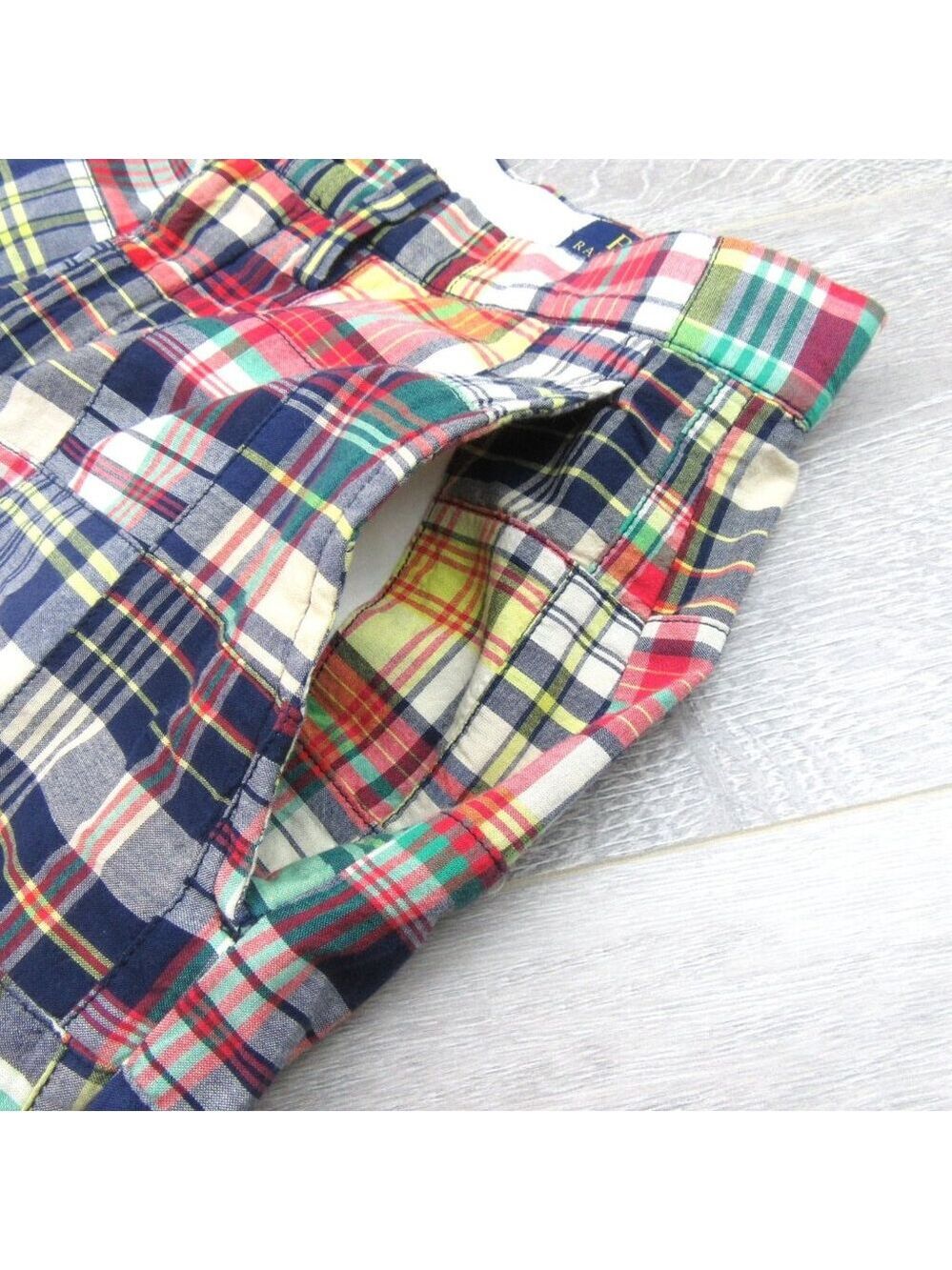 Polo Ralph Lauren Patchwork Madras Chino Shorts Classic Fit 9" Men's Size 30 NEW - Picture 4 of 15